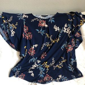 Blue Floral Blouse